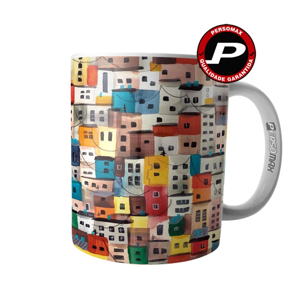 Mug Community of Rio de Janeiro in Brazil - Cup Casas Favela Abstract Brazilian Art