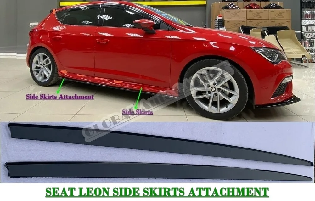 Pour Seat Leon Mk3 : Kit de jupes latérales 2012-2020, garniture de seuil, accessoire de style automobile, spoiler universel, garde-boue, splitter