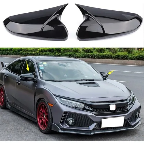 Ottoman Bat Mirror Cover For Honda Civic FC5 2016 After 2 part Mirror Cover Car Side Door Rear View Side Cover Seat leon