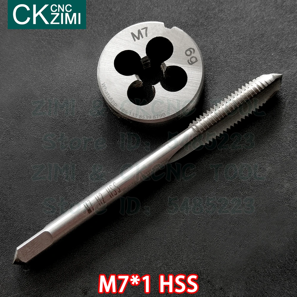 

M7*1 M7x1 HSS Straight Handle Standard Machine Die Tap High Speed Steel Wire Tapping Drill Round Die Metal Tap and Die Set Tools