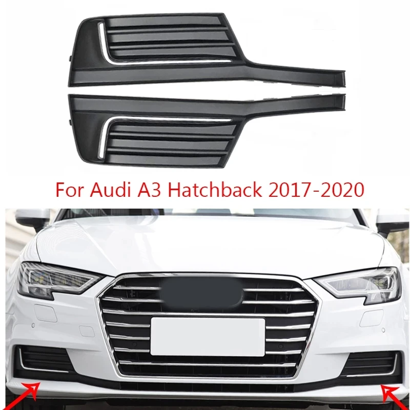 

Suitable For Audi A3 2017-2020 Fog Lamp Grille Left And Right Car Front Bumper Fog Lamp Cover Grille