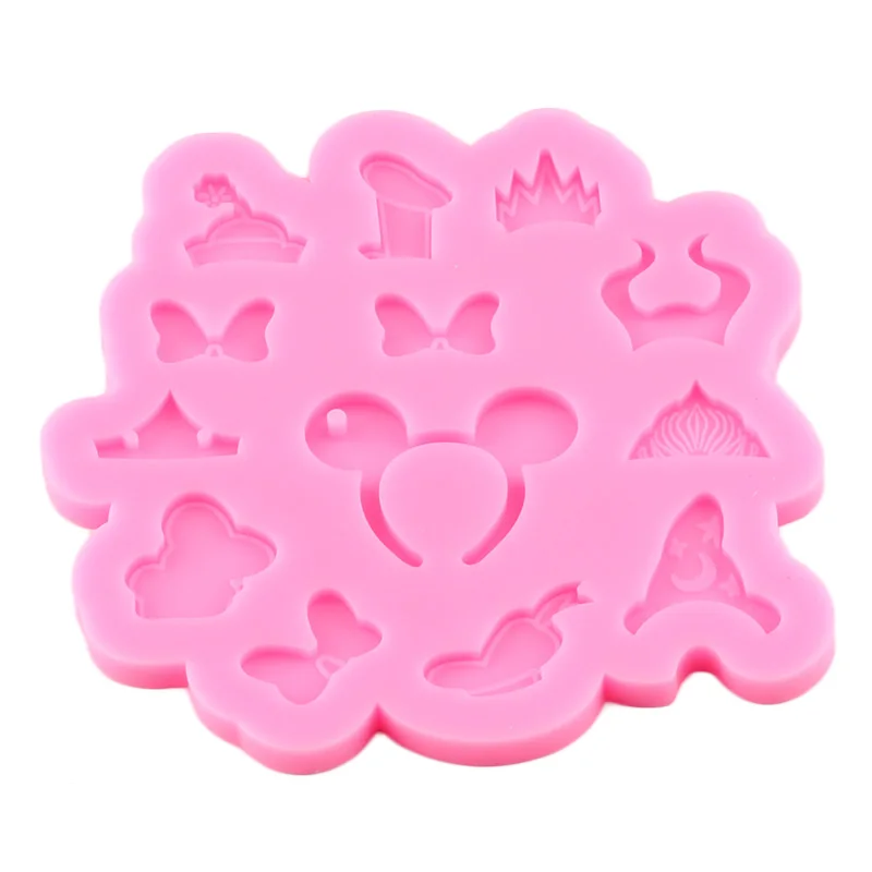 Super Glossy Mouse Head Silicone Mold Bow Epoxy Resin Craft Keychain DIY Handmade Jewelry Molds Fondant Cake Decorating Tools