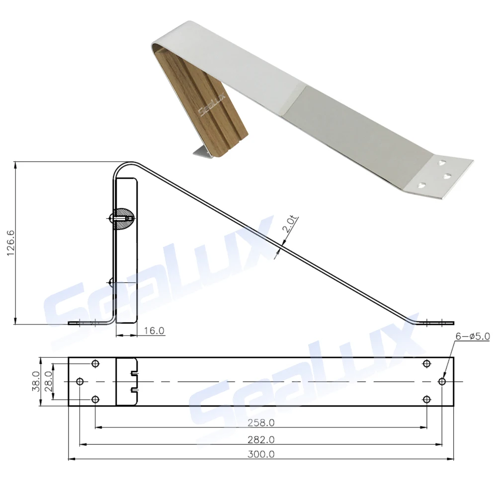 Sealux Teak Mast Step Stainless Steel 304 for sail boat easy mounting