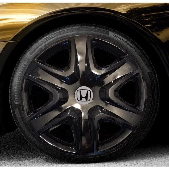 HMNL Honda Prelude 15 \'\'Inch Piano Black 4 Piece Set Wheel Cover Steel Rim Looking