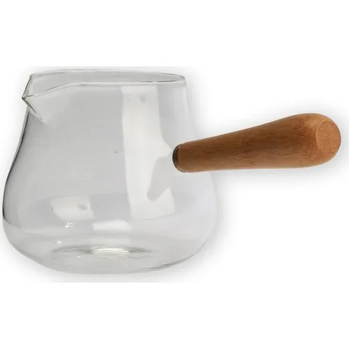 EW's Kitchenware-cafetera de vidrio con mango de bambú, vaso resistente al calor de 400 ml, 3-4 kiçilk, puede hacer leche