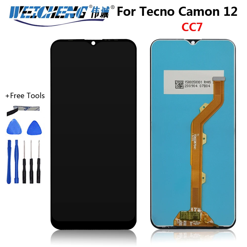 

6,52-дюймовый полный ЖК-дисплей для Tecno Camon 12 CC7, ЖК-дисплей с сенсорным экраном в сборе для Camon 12, ремонт ЖК-дисплея Camon 12