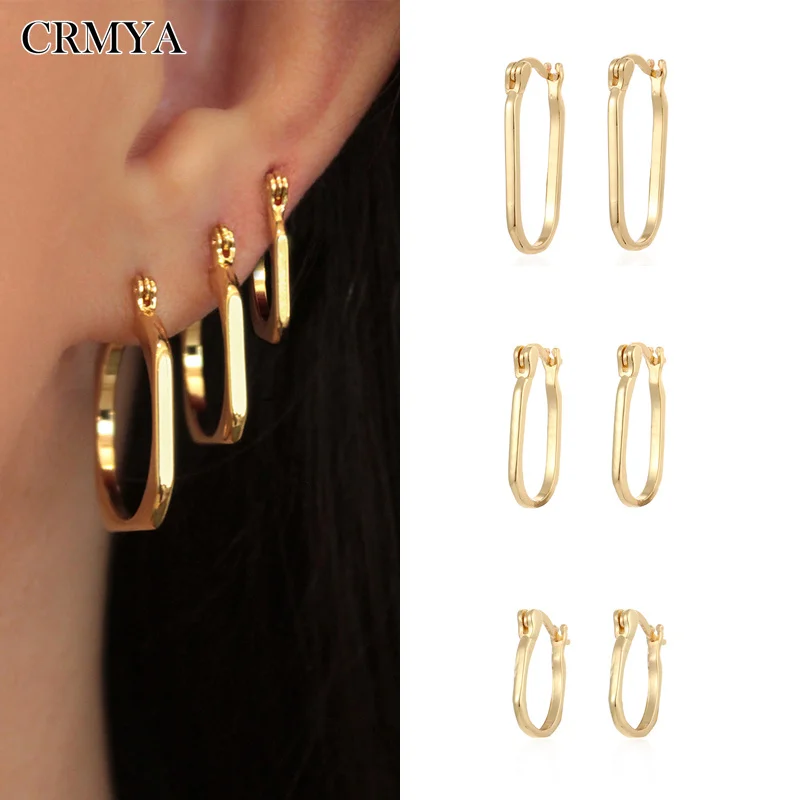 CRMYA Gold Silver Filled Several Sizes Hoop Earring CZ Zircon Heart Higgle Earrings For Women Jewelry Wholesale Aretes De Mujer