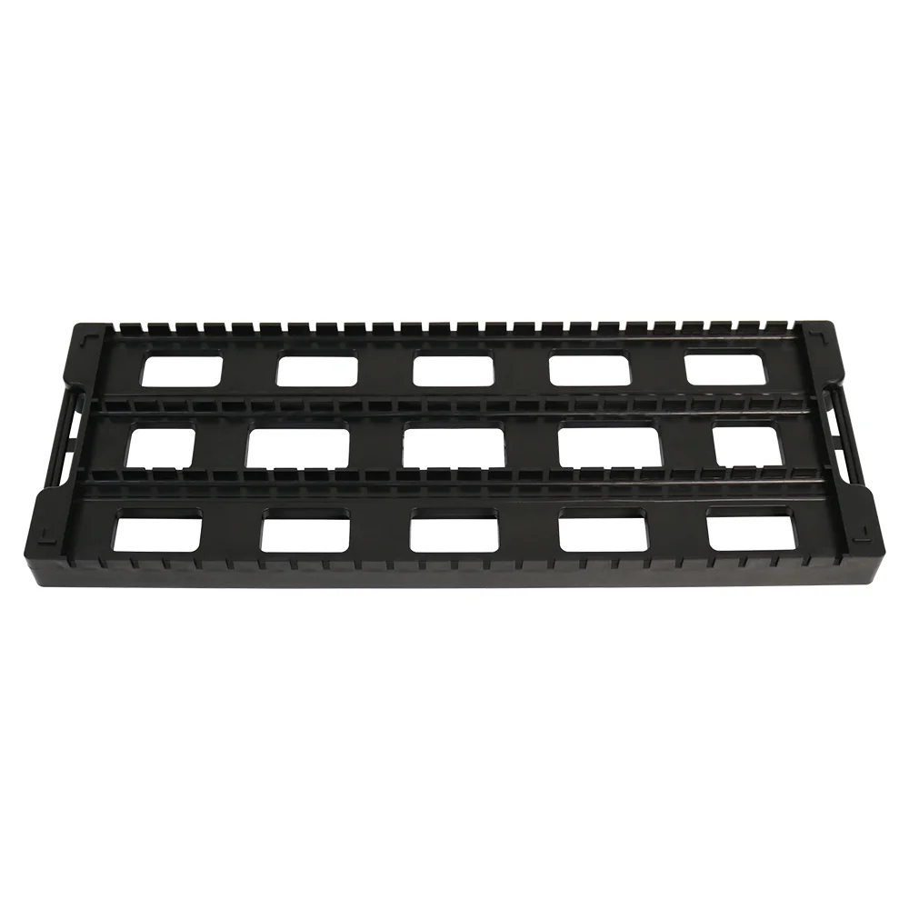 ESD Q-PC7  Safe PCB Storage Rack and Holder 435X160X30mm H-shape 25pcs Anti-static Plastic Black Tray