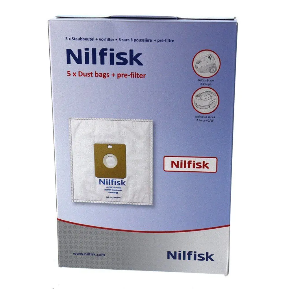 Vacuum Cleaner Nonwoven Dust Bag Replacement For Nilfisk Go Series, Coupe Series, Force 60-66 788602600 (1 Pack)