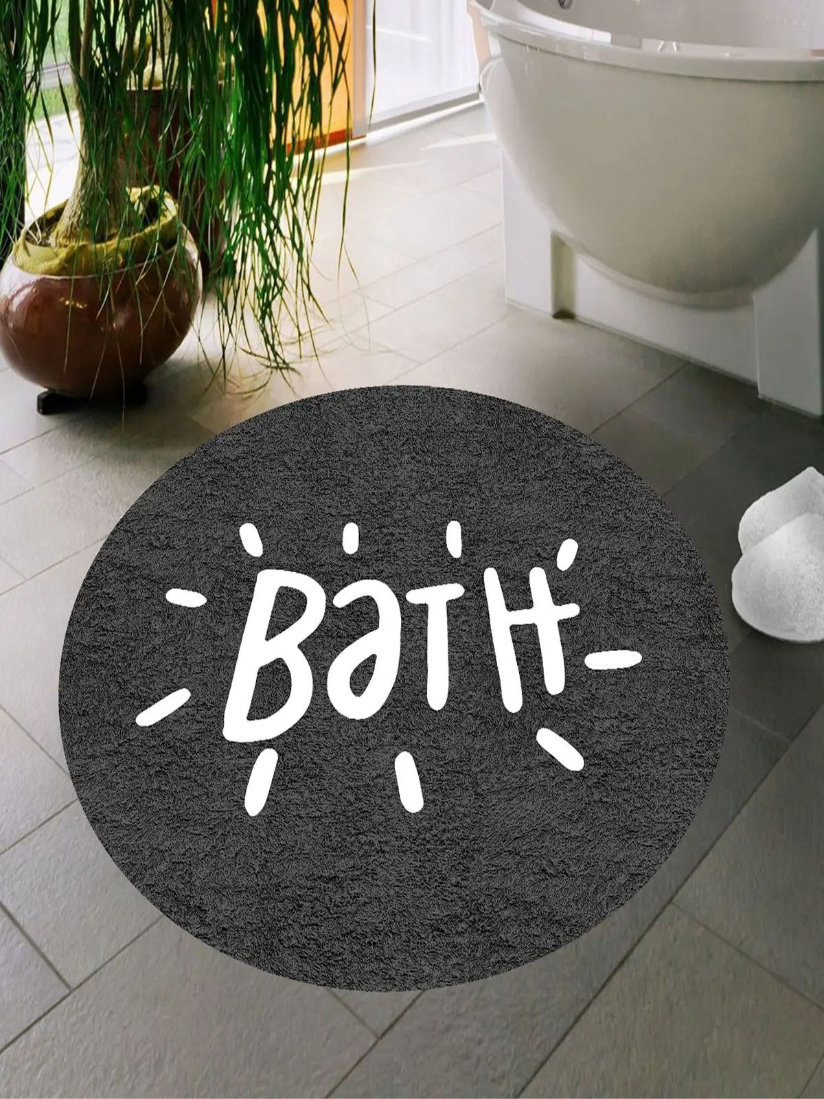 Digital Printing Non-Slip Base Washable Bath Mat Bath Mat Dc-8025 Dark Gray Super Absorbent Floor Mat Anti Slip drying Bathroom