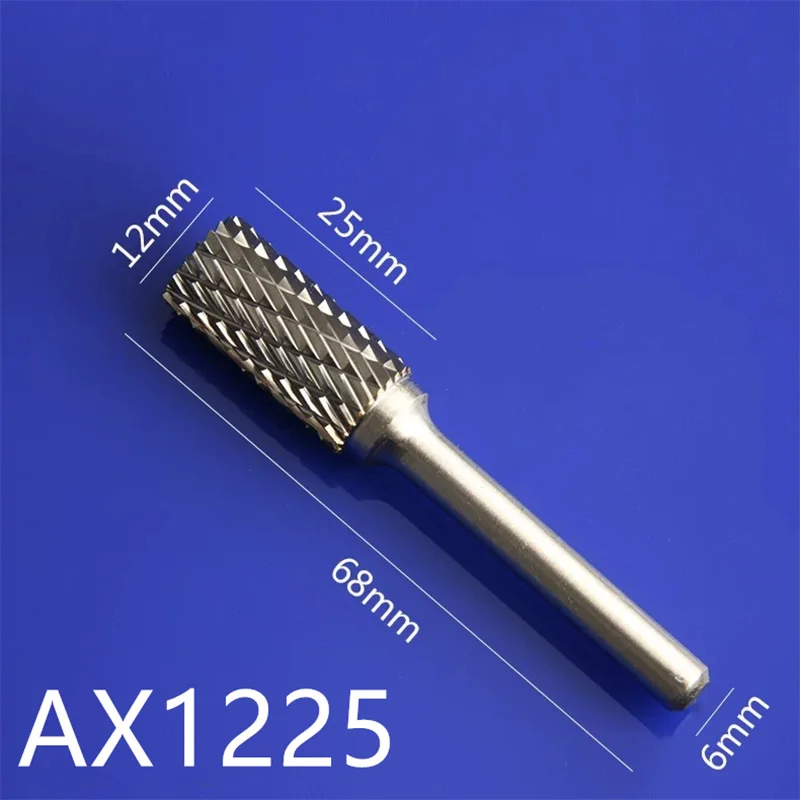 1pcs 6mm*12mm Carbide Tungsten Steel Grinding Head Double Cut Milling Cutter Woodworking Rotary File CNC Tools Engraving Cutter