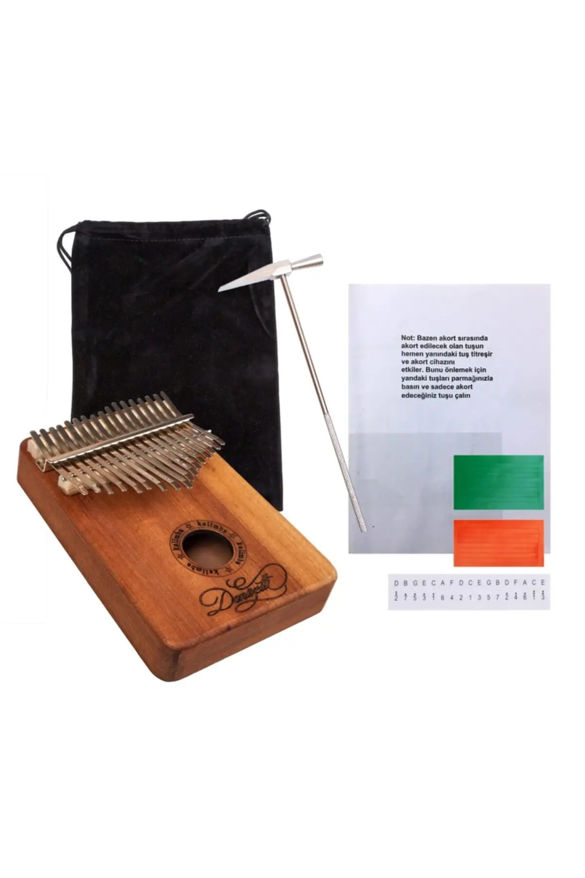 Kalimba Mahogany Model 17 Keys Pro Kalimba + Hammer + Case + Note Sticker