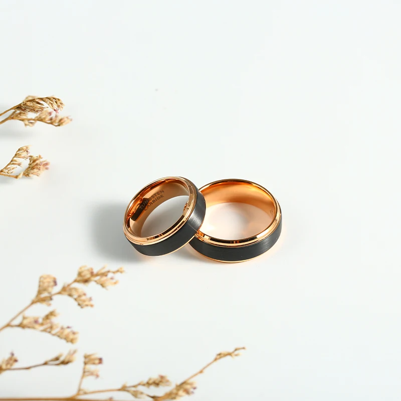 Classic Wedding Bands For Women Men Couples Tungsten Carbide Rose Gold For Engagement Ring anillo tungsteno pareja boda 4/6/8mm