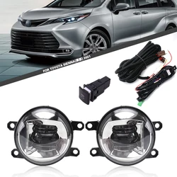 For TOYOTA SIENNA 2021 2022 Front Fog Lights Car Styling Spot Light Fog Lamps With Switch - 1 Pair