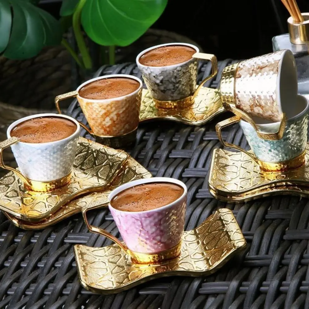 Porcelain Luxury Coffee Cup Set Of 6 ( 12 Pcs ) Kitchenware Coffee Accessories Tea and Coffee Set Lux Cups and Saucers Espresso