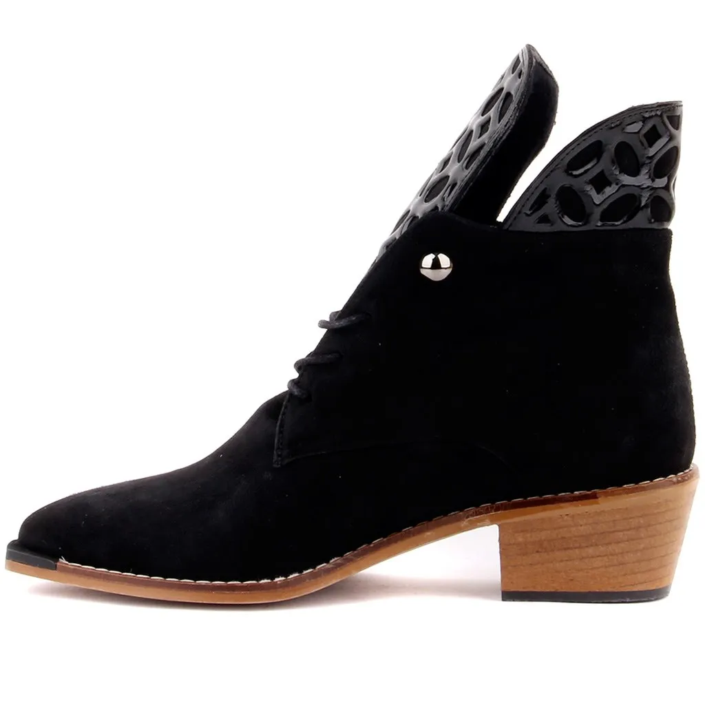 Moxee-botas femininas de camurça preta