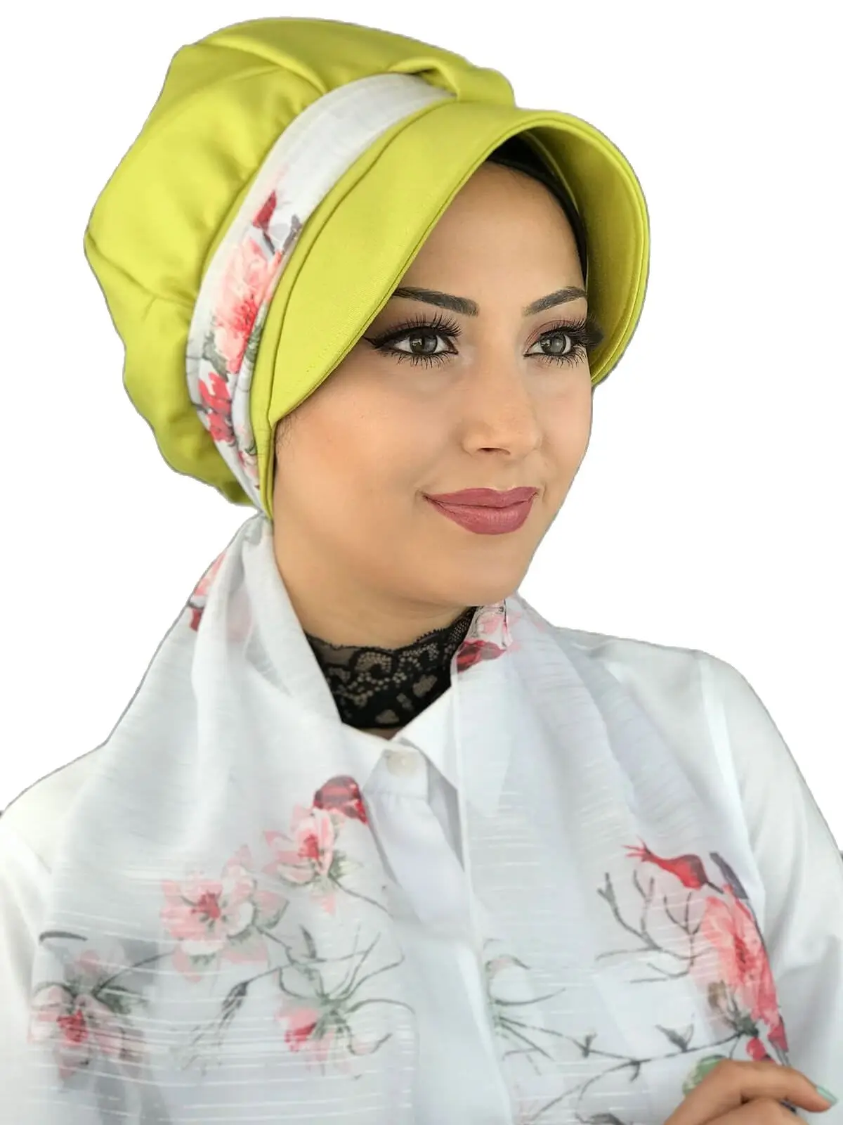 New Fashion 2021 Islamic 1headscarf Turban Women's Seasonal Bonnet One-piece Foulard Pistachio green Tek Biritli Scarf Şapka Bone