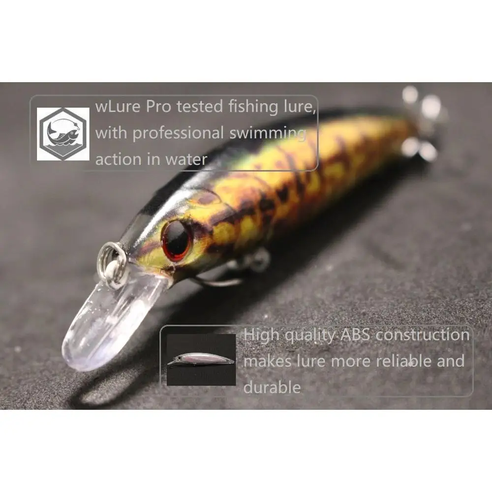 WLure Fishing Lure 15g 11cm Minnow folia wewnętrzna odbicie RealSkin malowanie System transferu wagi 2X mocne kotwiczki HM600