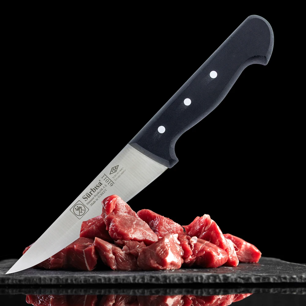 Surbisa High Quality Stainless Steel, Pin Handled, Skin, Leather Paring, Butcher Bone Stripping Meat Knife 61011