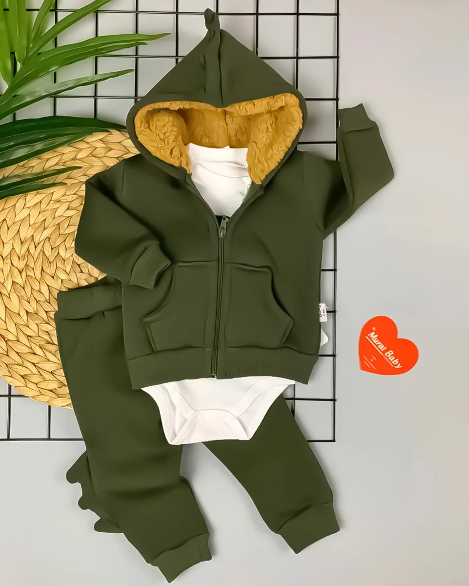 

Baby Clothing Sets Hırkalı Hooded the Badi (3- 24 Months) soft Textured 2021 Winter Season Elegant Design 3 Piece Suit