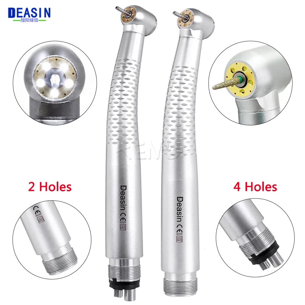 Dental High Speed 5 LED Handpiece Dentist Tips E-Generator Air Turbine B2 M4 Push Button 5 Water Spray Ceramic Rotor Tools