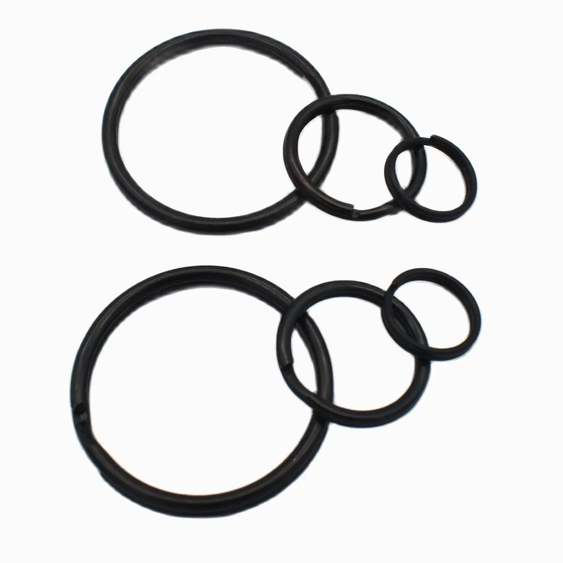 Key Ring Split Ring Jump Ring Key Chain Round Ring Black Iron 10/15/25mm DIY Accessories Charm Jewelry Purse Hardware