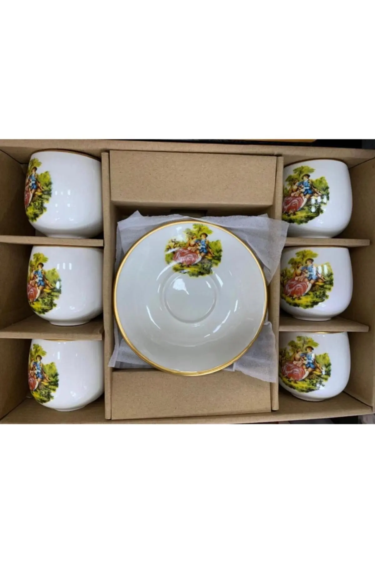 12 Pieces Hand Painted Nostalgia Marquise Cup Kitchen Tea Coffee Set