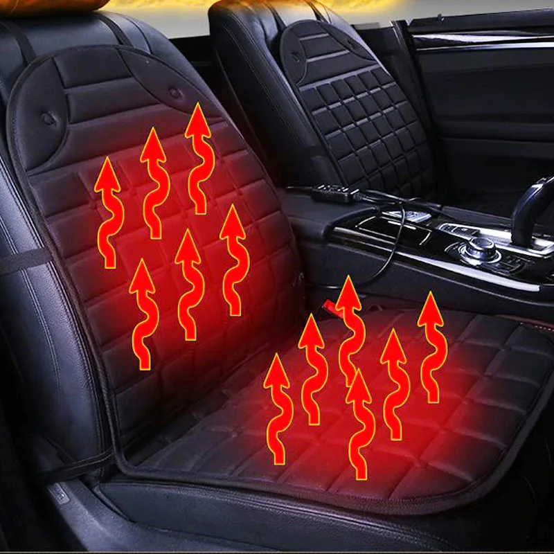 12v/24v Heated Car Seat Cushion Universal Electric Cushions Heating Pads Keep Warm in Winter Car Seat Cover Cushion Pad for Cold