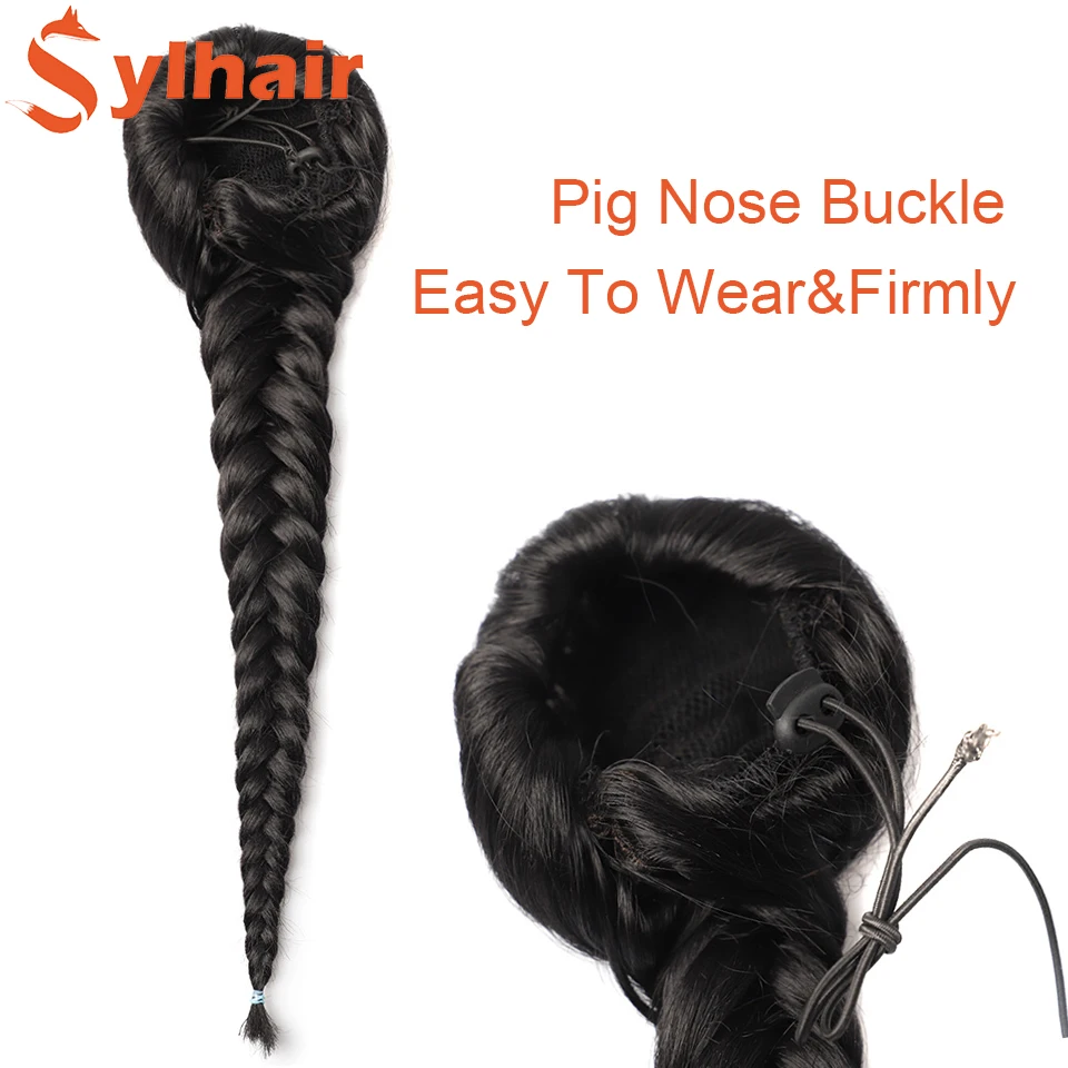 Visgraat vlecht paardenstaart godin fishtail vlecht fishtail haar clip in op trekkoord paardenstaart stuk hittebestendige vezel voor vrouwen