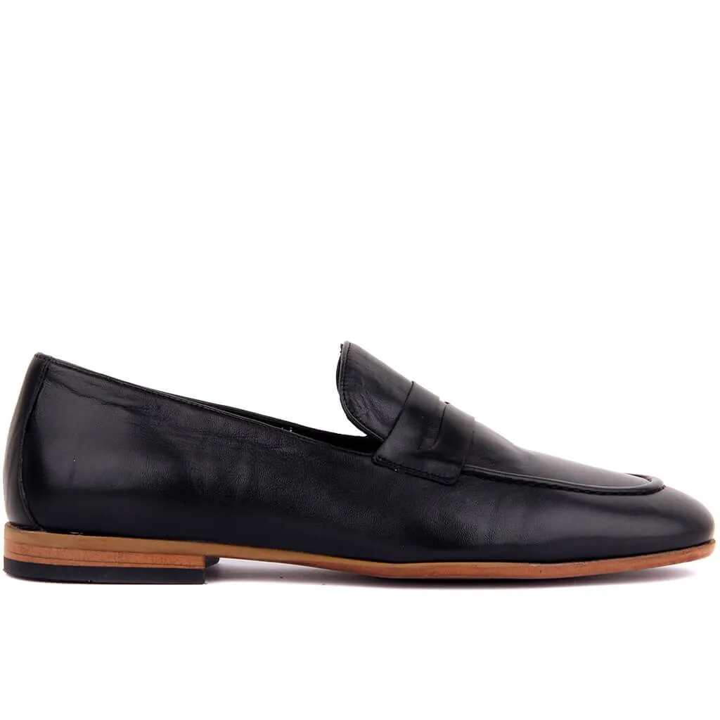 Sail-Lakers Kulit Hitam Sepatu Pria