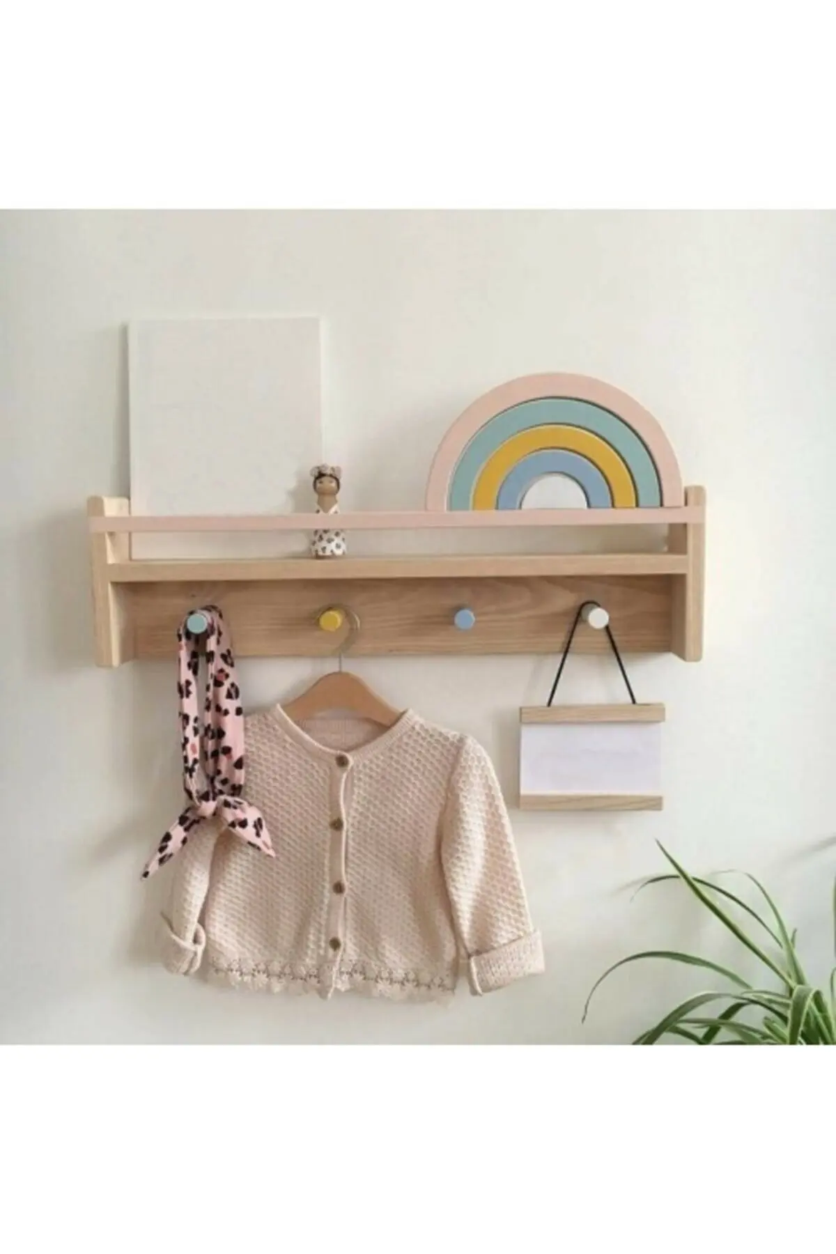 Wooden Baby Kids Room Montessori Shelf Wooden Wall Shelf - Oak 100% Handcrafted Solid Wood Paintable on Wall Hanging Wall Shelf