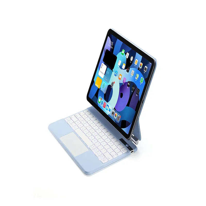 Imagem -04 - Capa Teclado Mágico para Ipad Pro Air Cover Coreano Russo Espanhol Árabe Francês Português 129 11 2023 2023 2023