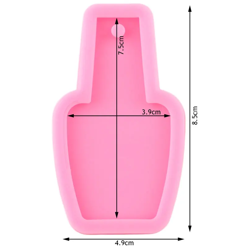 Shiny Nail Polish Bottle Mold Silicone Molds DIY Resin Epoxy Keychains Mould for Jewelry Key Ring Pendant Decoration