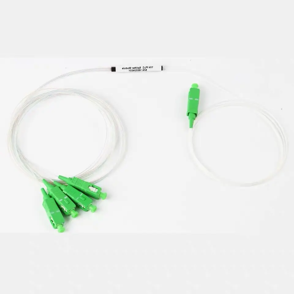 Imagem -04 - Apc 0.9 mm Plc Divisor Fibra Opitc Divisor Conector Fibra Óptica sc Mini Tubo de Aço tipo 10 Peças 1x4 sc