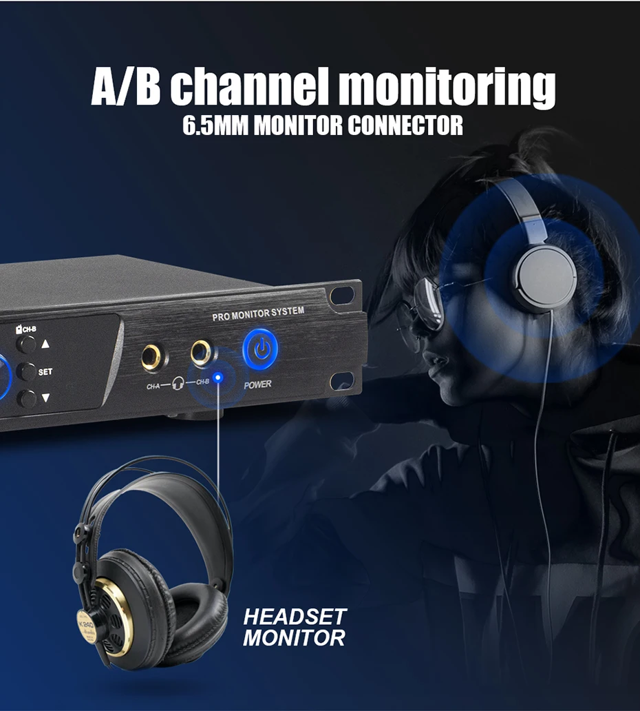 Debra ER-202 profesjonalny UHF bezprzewodowy w Monitor systemu ucha z wieloma nadajnikami dla występ na scenie