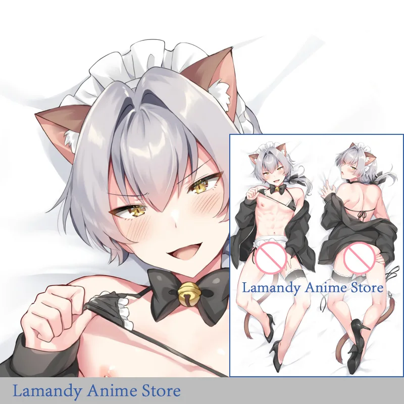 Dakimakura Anime  Cat ear Female Clothing Double Sided Print Pillowcase Life Size Body Pillow Cover