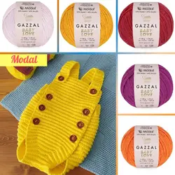 Gazzal Baby Love Ball Hand Knitting Yarn, 50 grams 115 meters, Modal, Acrylic, Crochet, Clothes, Sport, Cardigan, Blouse, Quality, Hobby, Knit, Palmie Store,  Made In Turkey - DIY