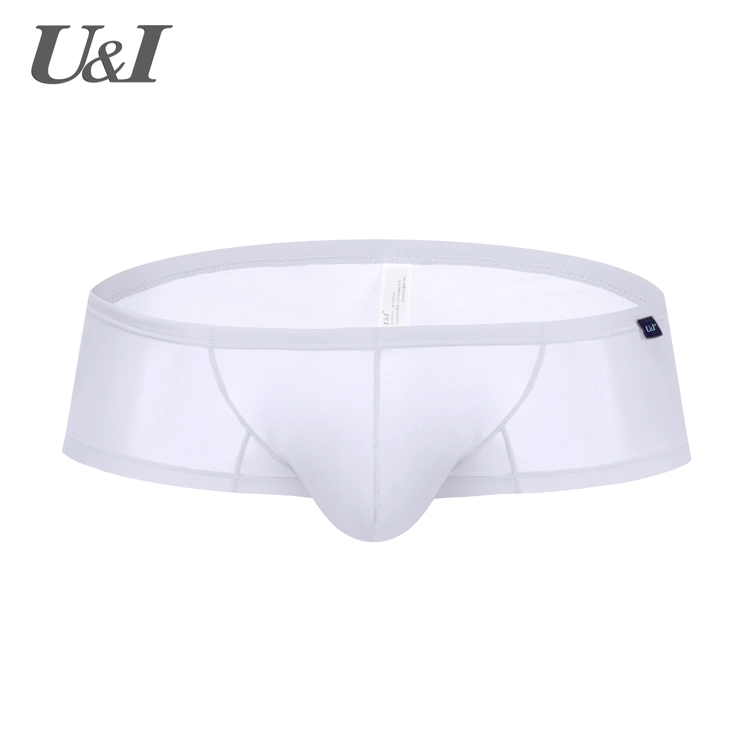 U&I Sexy Boxer Men\'s Ultra-thin Elastic Nylon Personality Boys Ultra-Low Waist Breathable Slim Bump Small Boxer Shorts