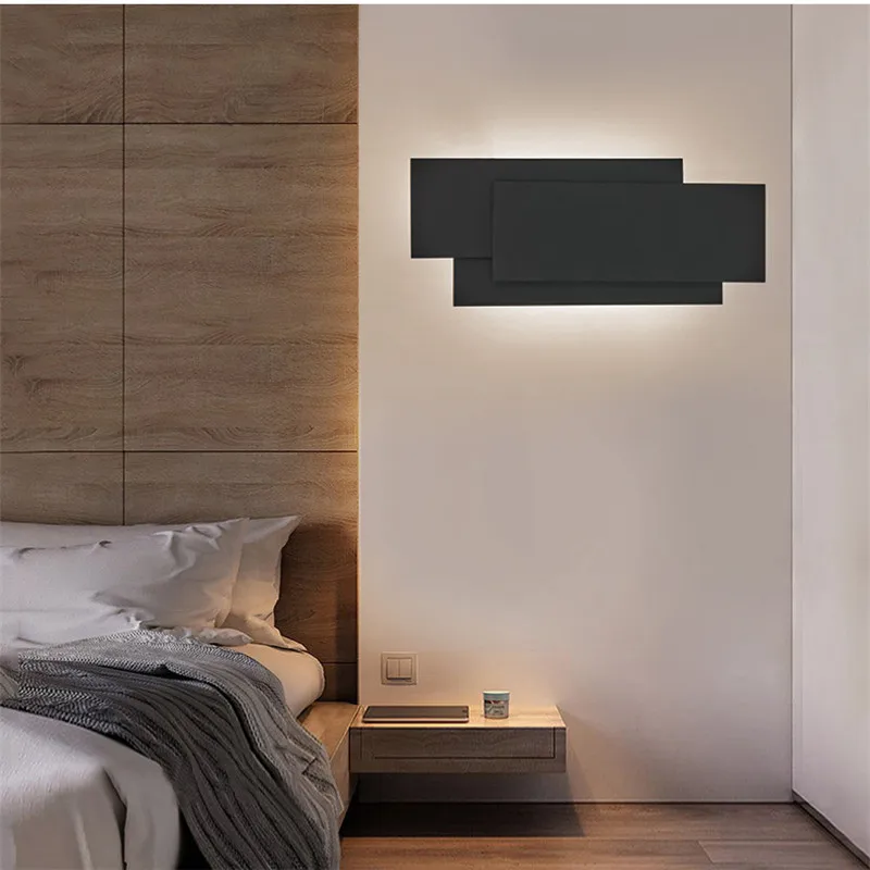 Three-Layer Stacked LED Wall Lamp Modern Bedside Lighting Creative Retangle LED Wall Lights for Living Room Hall Corridor Sconce