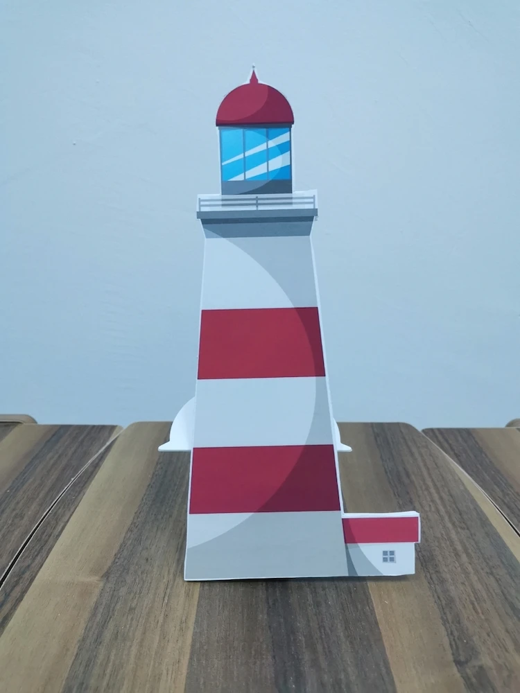 Lighthouse Foam-board Cutout Standee with Cardboard Stand, Kids Birthday Decoration, Sailor Concept Party Supplies