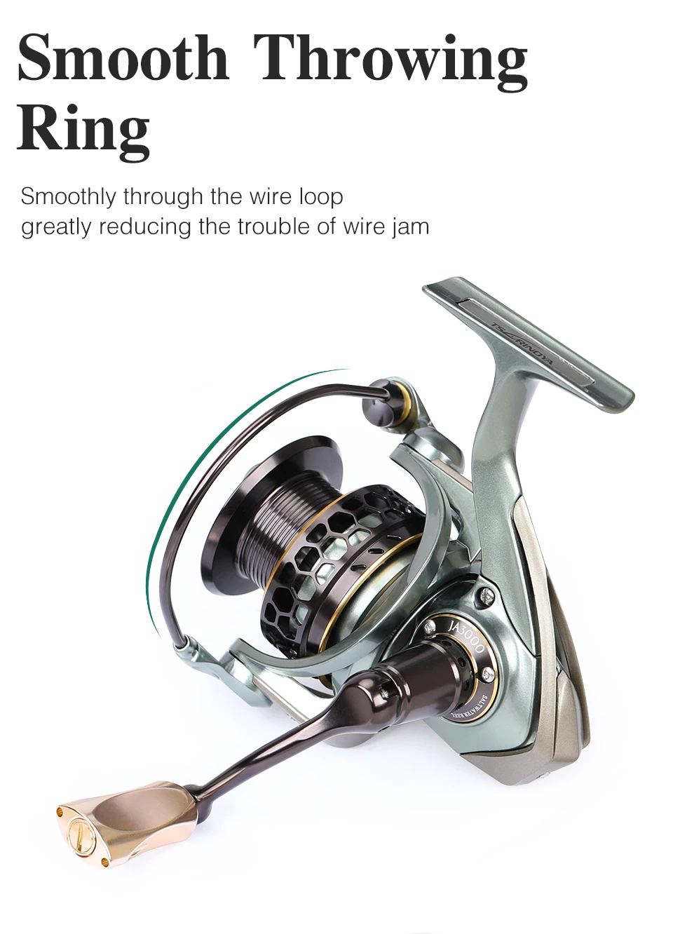 TSURINOYA Long-Casting-Spinnrolle JAGUAR 1000 2000 3000 2 Spulen, maximale Bremskraft 6 kg, abgeschrägte Spule, sanfte Rolle für Salzwasser – Detail 13