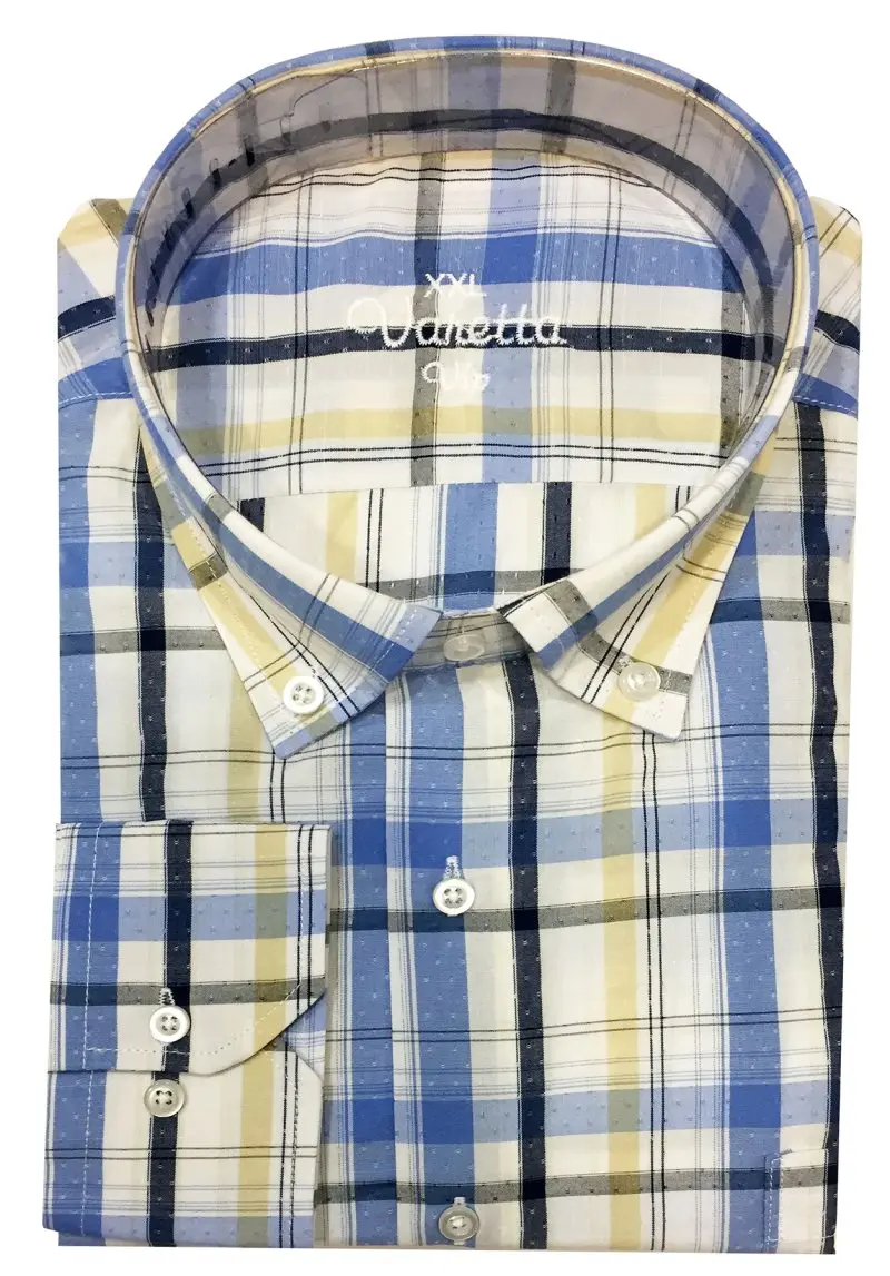 Large size men's shirt blue Shirt Big size shirts for men Oxford Business plaid casual long sleeve Classic Striped men shirts