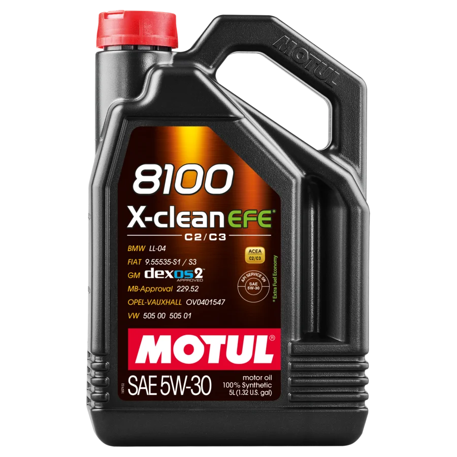 Motul 109471 motorcycle engine oil 8100 x-clean fe 5w30 (acea c2/c3) 5L synthetic lubricant