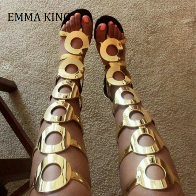 Gladiator Sandals Knees Woman Gladiator Sandals Women Gold Summer Women High Aliexpress
