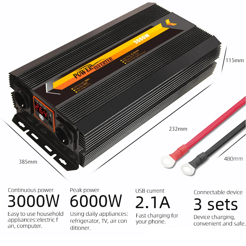 200W samochodowa przetwornica napięcia DC 12V do 110V konwerter mocy AC zapalniczki podwójne gniazda AC typu C 2.4A 4 szybkie USB przejściówka do ładowarki