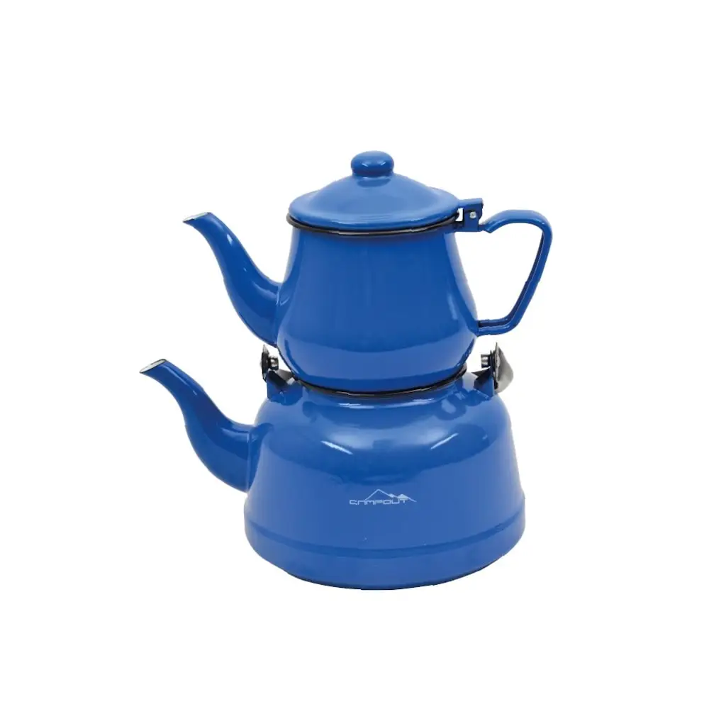 Nurgaz Campout Enamel Teapot Set 3.35 Lt Red / Blue High Quality Turkish Teapot Set Free Shipping