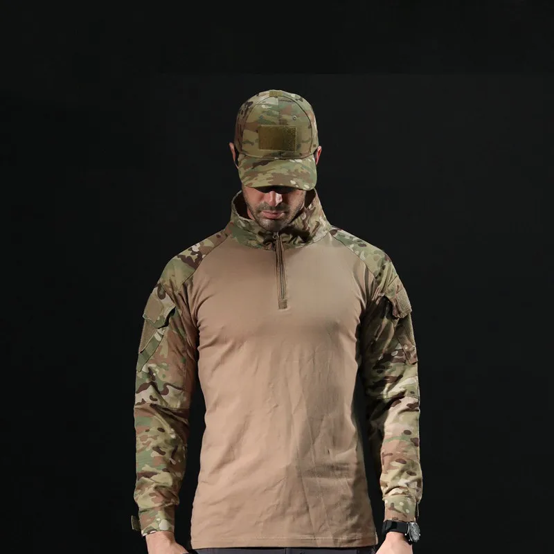 Heren Casual Shirts Militair Leger Camouflage Lange Mouw Shirt Mannen Ademend Sport Wandelen Outdoor Werkkleding Tactische Tops