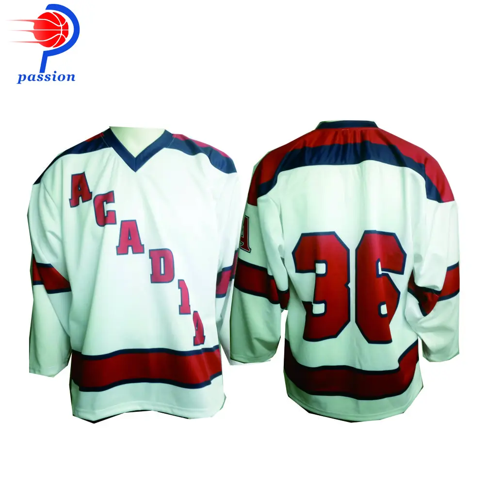 

Custom Teamwear Sublimated White and Red Hockey Jerseys with Names and Numbers No.36