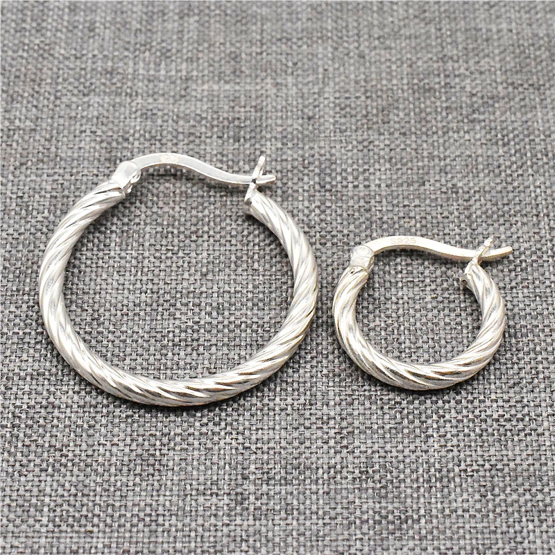 925 Sterling Silver Eurowire Hoop Earring Component Jewelry Making 15mm 25mm