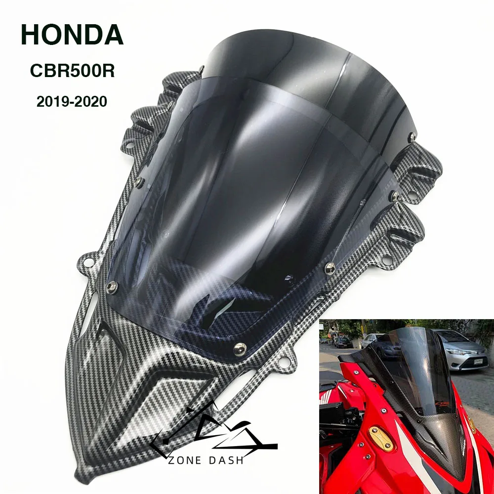 

Motorcycle Sports Racing Double Bubble Windshield WindScreen Deflector For HONDA CBR500R CBR500 R 2019 2020 CBR500-R '19-'2020